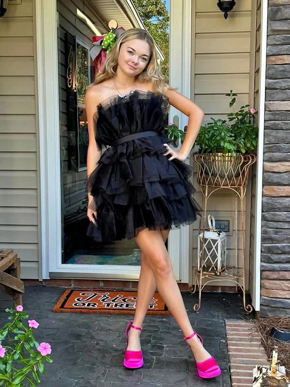 Audrey Parks Black Mini Dress Size XS Like New
